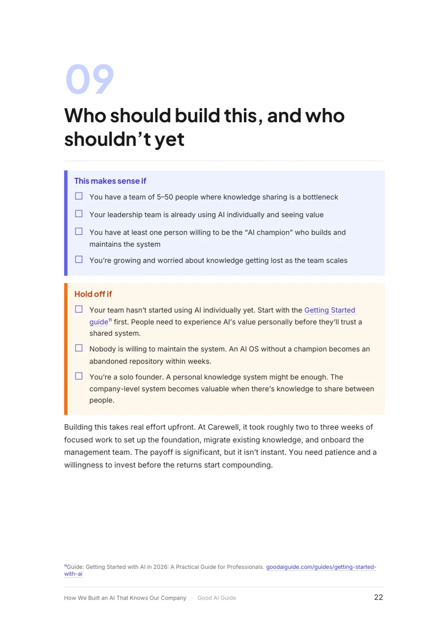 Seite 22 des Dokuments: 9. Who should build this